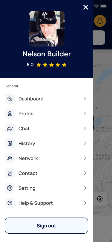Auxilio Agente — Officer drawer